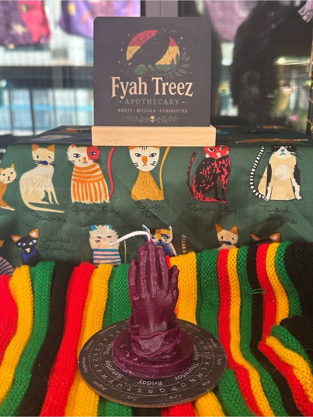 Praying Hands Candle – Deep Plum